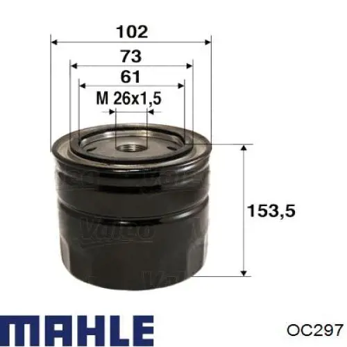 Filtro de aceite OC297 Mahle Original