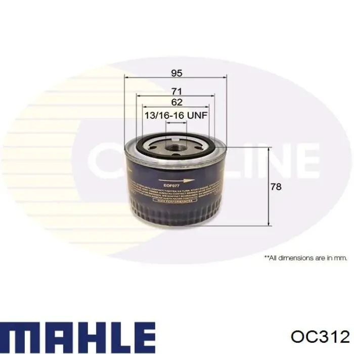 Фильтр очистки масла центробежный Mahle Original OC312 цена, от 10.74 USD