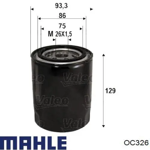 Filtro de aceite OC326 Mahle Original