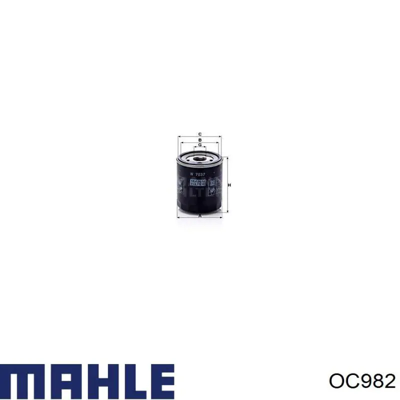 Масляный фильтр OC982 Mahle Original
