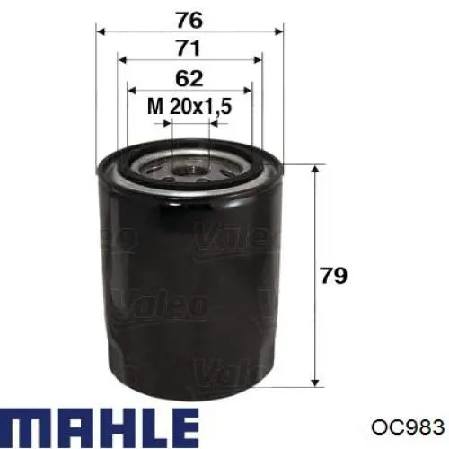 Filtro de aceite OC983 Mahle Original