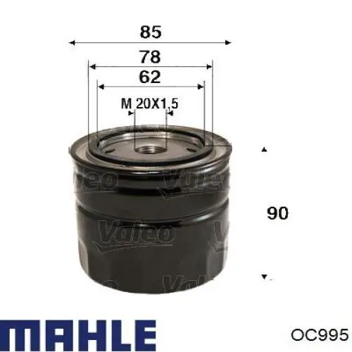 Масляный фильтр OC995 Mahle Original