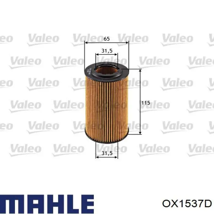 OX1537D Mahle Original Масляный фильтр двигателя