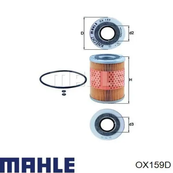 OX159D Mahle Original масляный фильтр