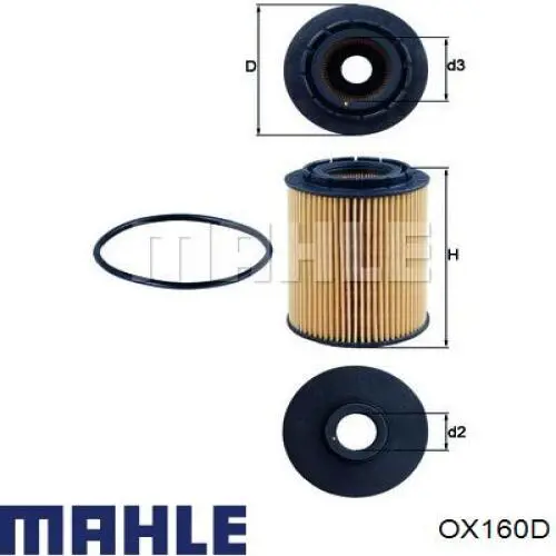 Масляный фильтр OX160D Mahle Original