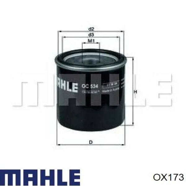 Фильтр очистки масла центробежный Mahle Original OX173 цена, от 3.83 USD