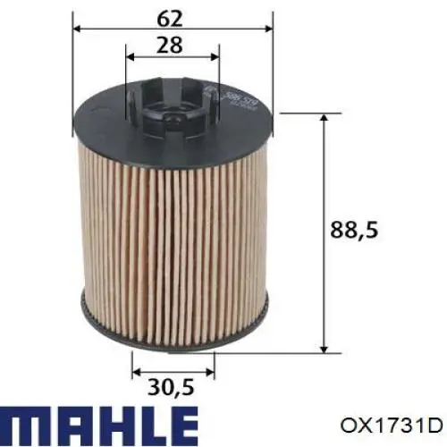 OX1731D Mahle Original масляный фильтр