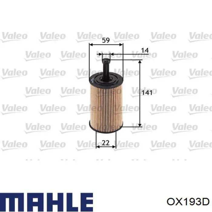 Filtro de aceite OX193D Mahle Original