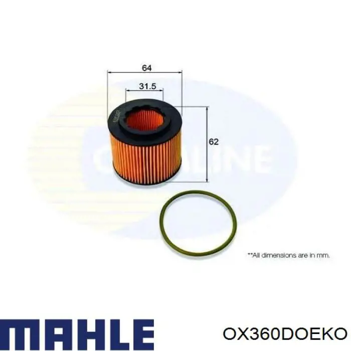 OX360DOEKO Mahle Original Масляный фильтр двигателя