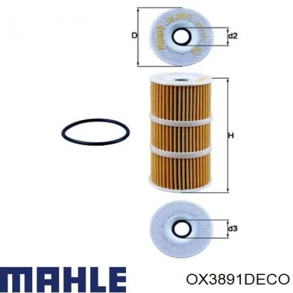 OX3891DECO Mahle Original масляный фильтр