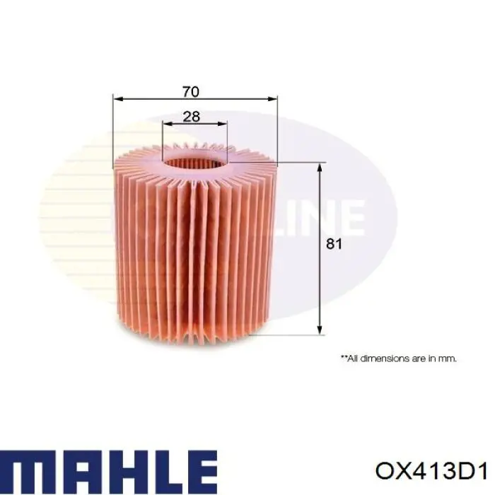 Filtro de aceite OX413D1 Mahle Original