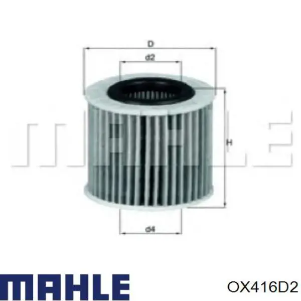 Filtro de aceite OX416D2 Mahle Original