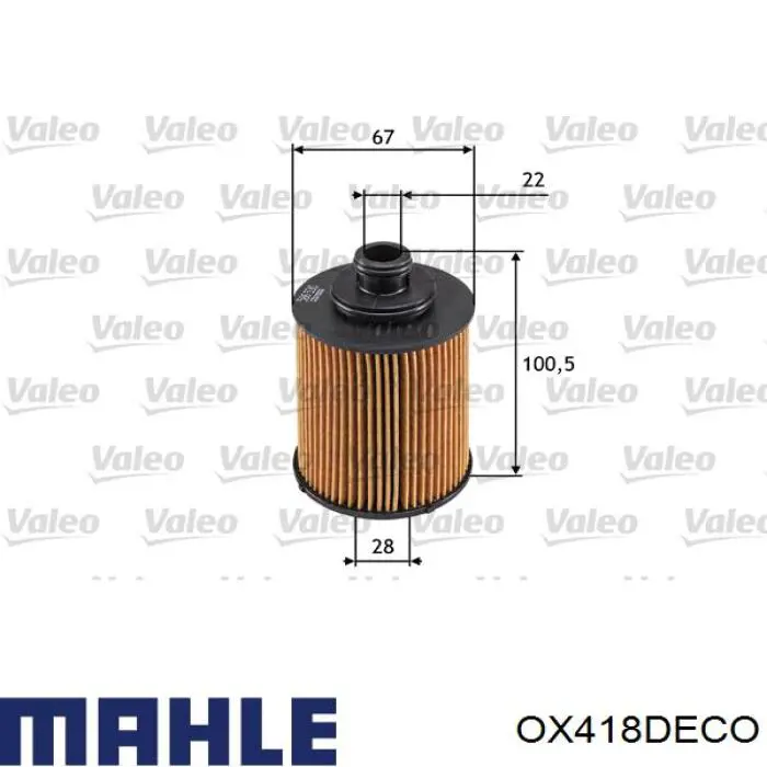 Масляный фильтр OX418DECO Mahle Original