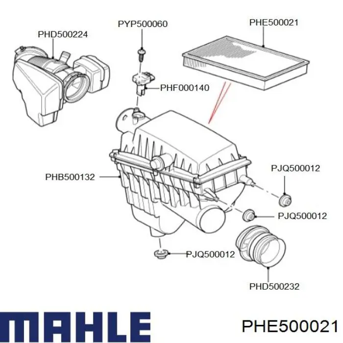 PHE500021 Mahle Original Воздушный фильтр двигателя