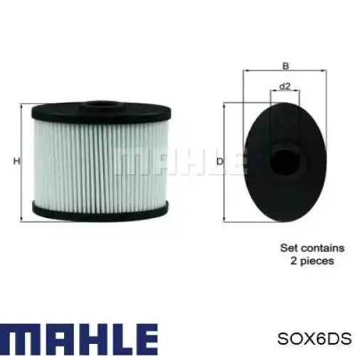 Фильтр вентиляции картера SOX6DS MAHLE