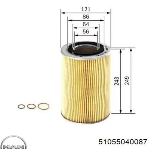 Фильтр очистки масла центробежный MAN 51055040087 цена, от 11.56 USD