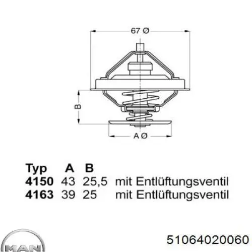 Термостат в корпусе MAN 51064020060 цена, от 10.54 USD