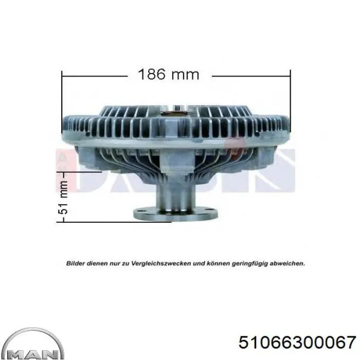 Вискомуфта вентилятора 51066300067 MAN