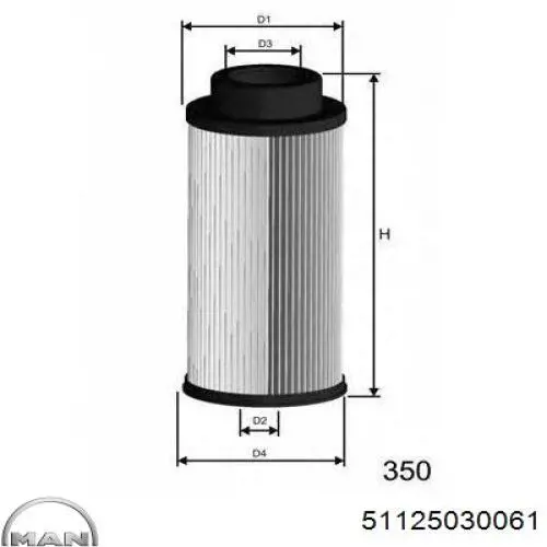 Фильтр тонкой очистки топлива MAN 51125030061 цена, от 14.36 USD