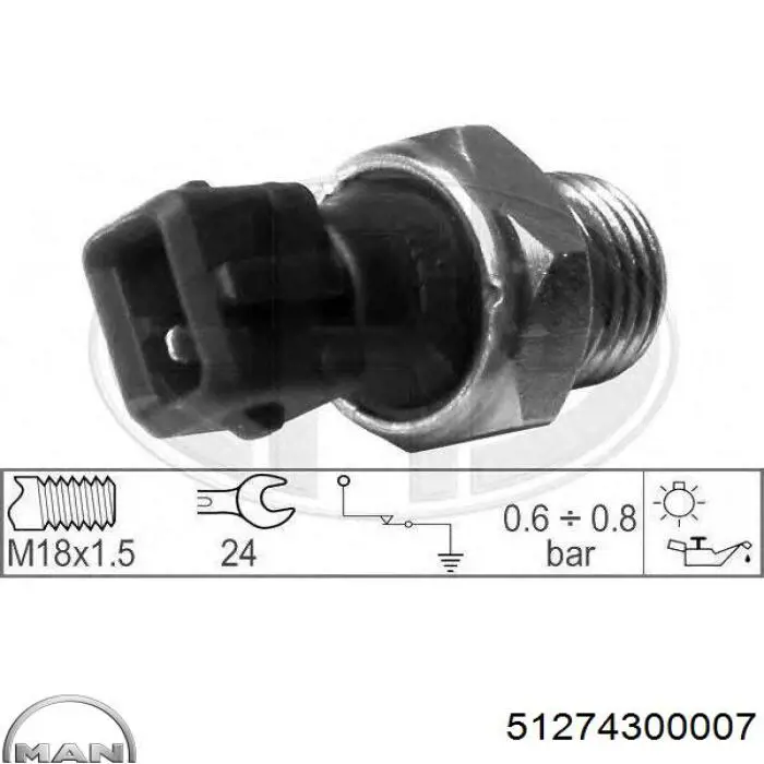 51274300007 MAN sensor de pressão de óleo