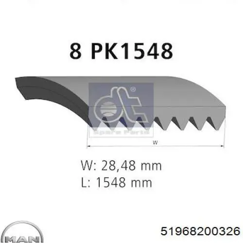 51968200326 MAN Поликлиновый ремень