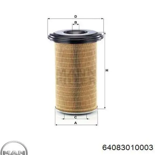 Элемент воздушного фильтра MAN 64083010003 цена, от 55.95 USD