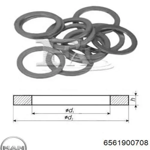 Прокладка пробки поддона двигателя 6561900708 MAN