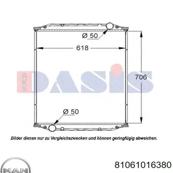 Радиатор охлаждения двигателя MAN 81061016380 цена, от 388.54 USD