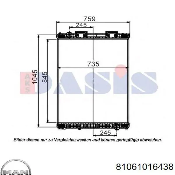 Радиатор охлаждения двигателя MAN 81061016438 цена, от 433.32 USD