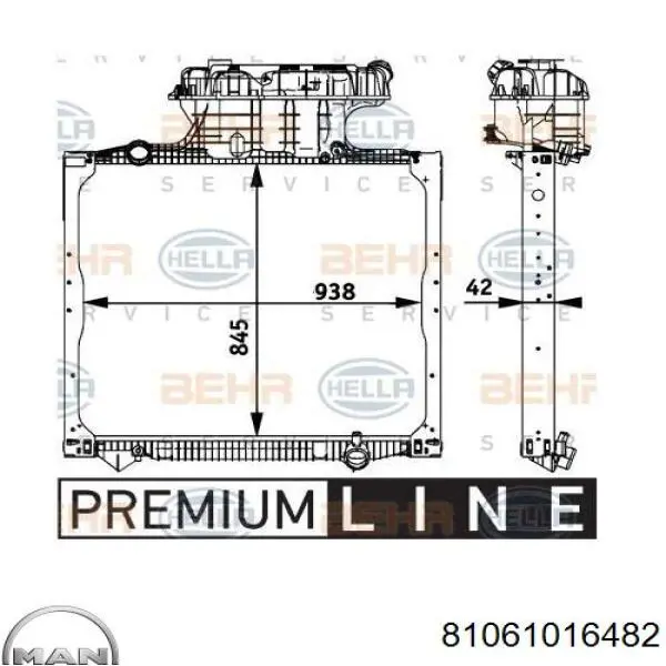 Радиатор охлаждения двигателя MAN 81061016482 цена, от 648.85 USD
