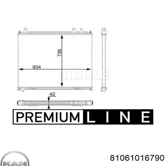Радиатор охлаждения двигателя MAN 81061016790 цена, от 694.74 USD