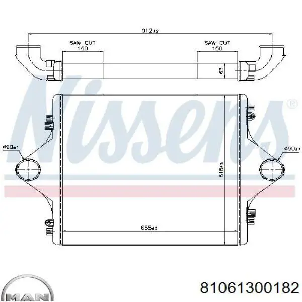 Интеркулер 81061300182 MAN