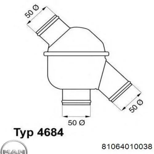 Кожух термостата MAN 81064010038 цена, от 106.49 USD