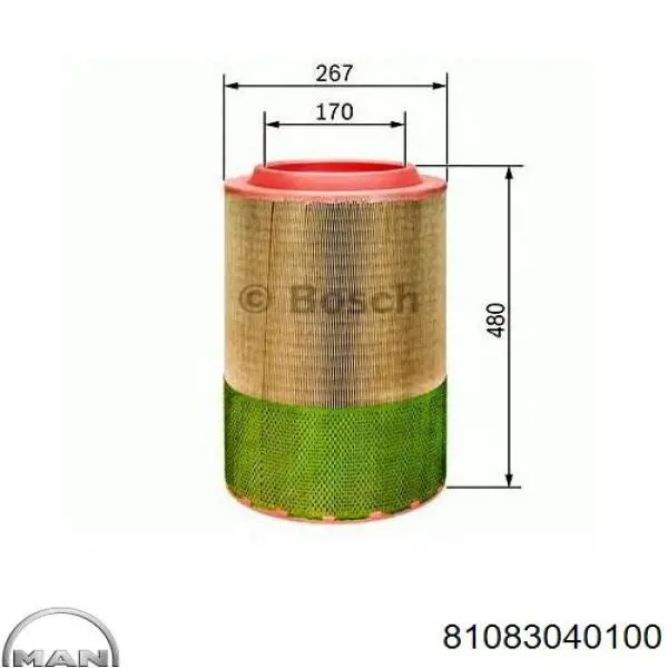 Купить 81083040100 MAN Автомобильный фильтр воздуха
