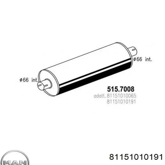Глушитель, средняя и задняя часть MAN 81151010191 цена, от 51.56 USD