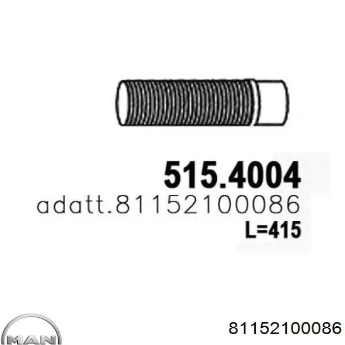 81152100086 MAN Гофра выхлопной системы