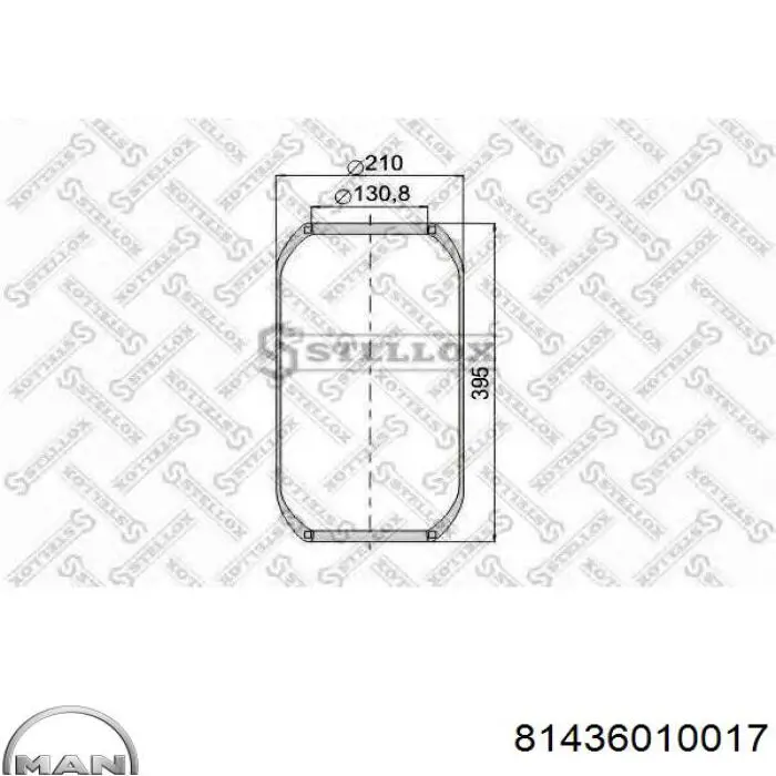 Рессора пневматической подвески MAN 81436010017 цена, от 7.26 USD