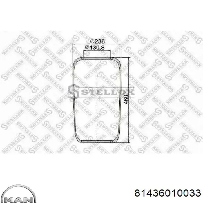Рессора пневматической подвески MAN 81436010033 цена, от 21.54 USD