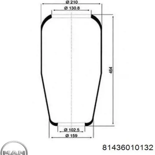 Пневмоподушка (пневморессора) моста 81436010132 MAN