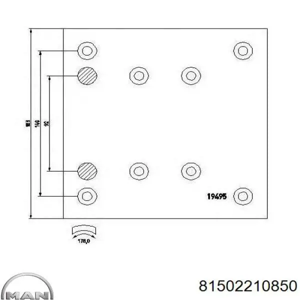 81502210850 MAN Накладка тормозная передняя (TRUCK)