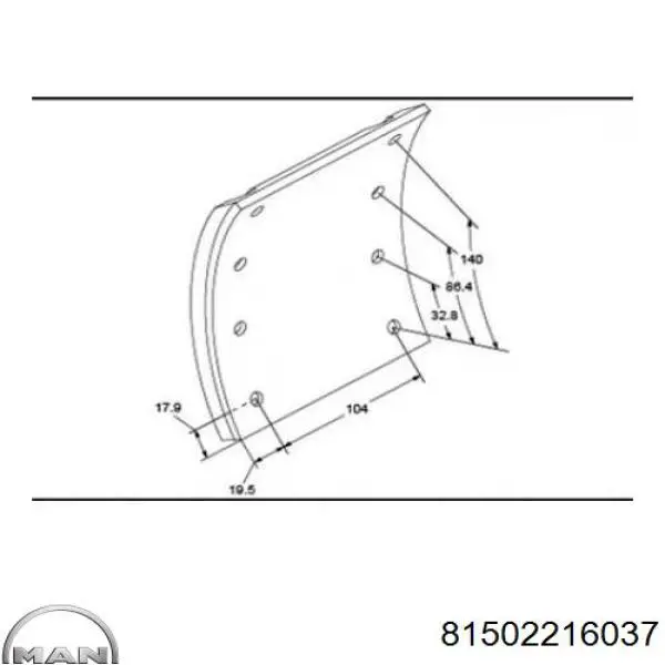 Накладка тормозная передняя (TRUCK) 81502216037 MAN