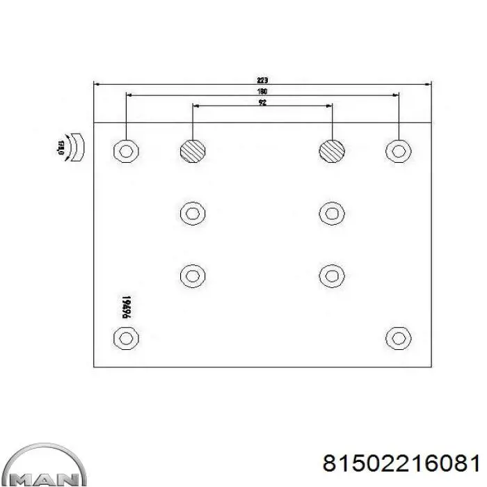 Накладка тормозная задняя (TRUCK) 81502216081 MAN