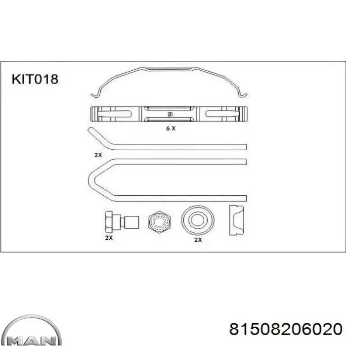 Передние тормозные колодки 81508206020 MAN