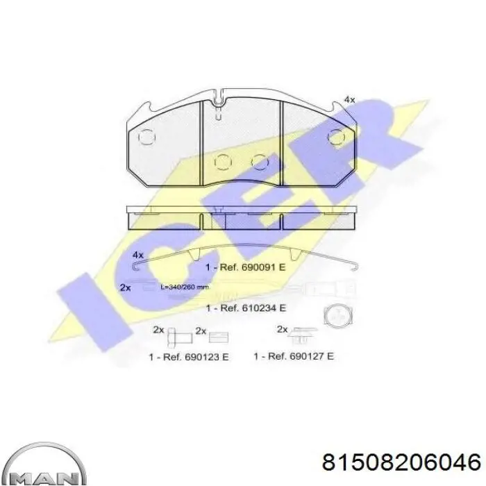 81508206046 MAN Колодки передние