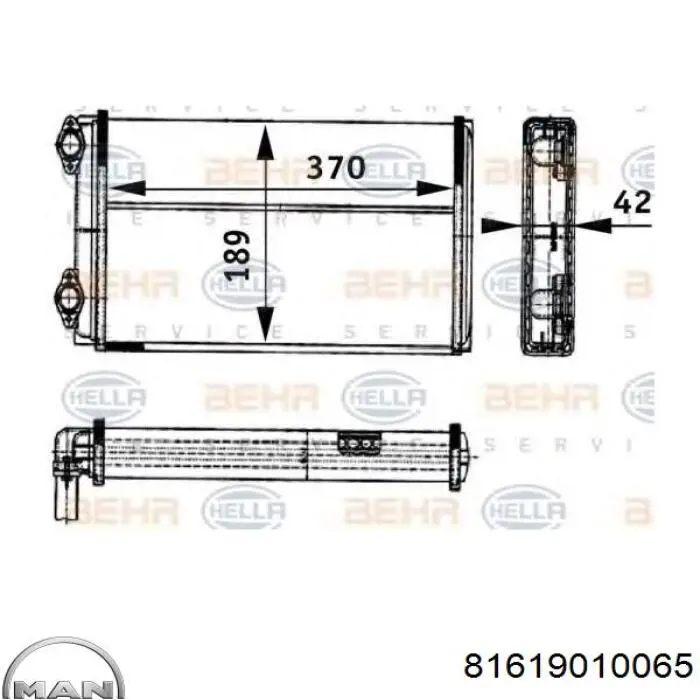 Купить 81619010065 MAN Радиатор печки