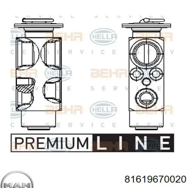 Клапан TRV кондиционера 81619670020 MAN