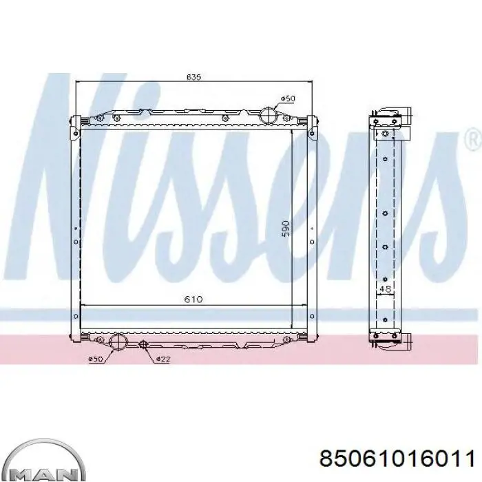 Радиатор охлаждения двигателя MAN 85061016011 цена, от 406.87 USD