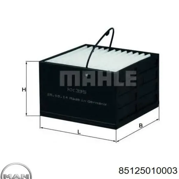 Фильтр тонкой очистки топлива MAN 85125010003 цена, от 11.67 USD