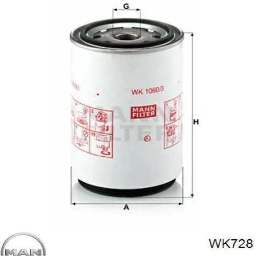 Топливный фильтр WK728 MAN