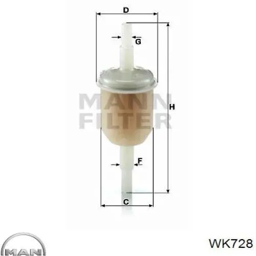 Фильтр тонкой очистки топлива MAN WK728 цена, от 10.71 USD
